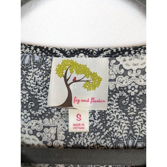 Fig & Flower Top Floral Boho Eclectic Tunic Spring Summer Pearlized Size S - Picture 11 of 13